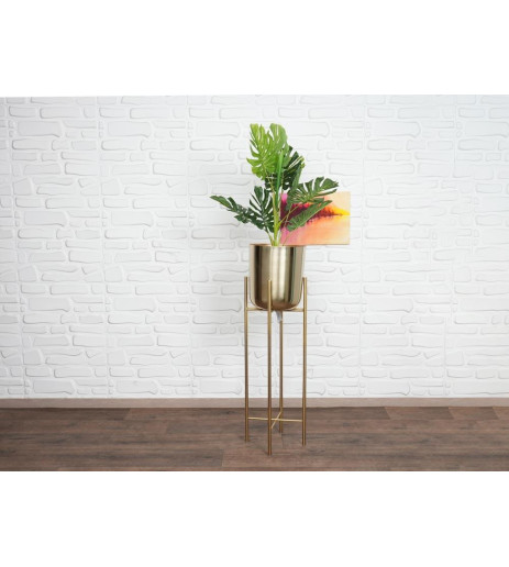  قوار معدني مع ستاند     ALGREEN  Floor  Planter  Gold 