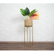  قوار قش مع ستاند URBAN  Seagrass  Planter  Gold