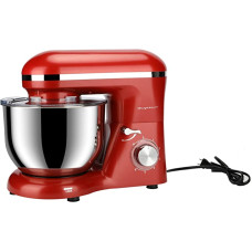Frigidaire Electric Stand Mixer, 6.2 Quart / 6L, 8 Speeds with Whisk, Dough Hook, Flat Beater Attachments, Splash Guard (RED)